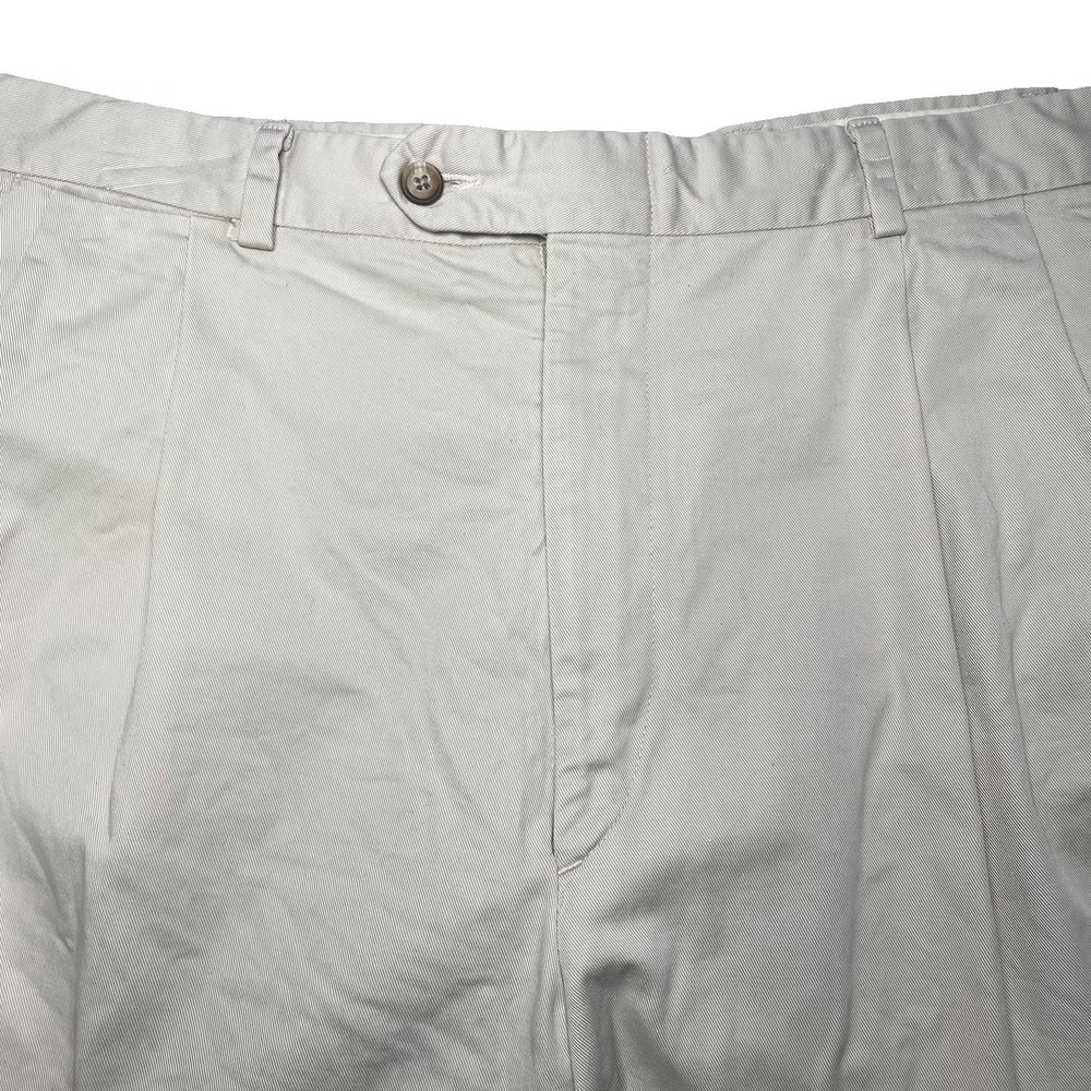 Brooks Brothers Chino Pants 40 (37x31 Cuffed) Pleated Midweight Twill Ivory USA